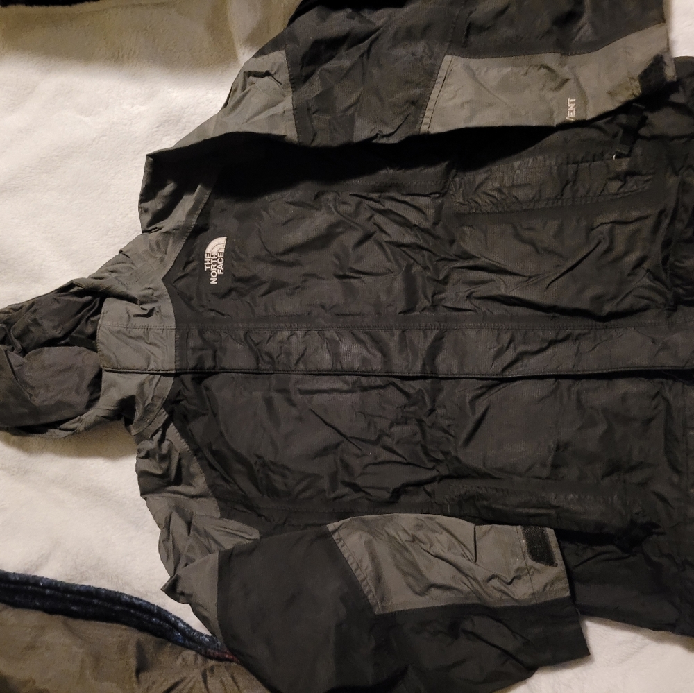 Grey and Black Kids Northface jacket